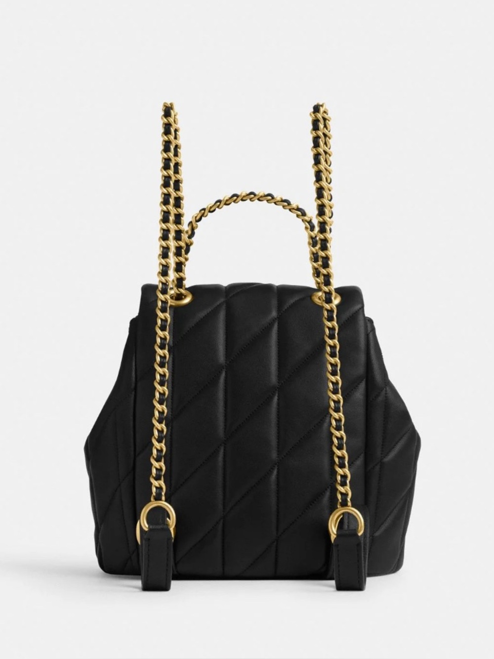Coach Black Quilted Leather Backpack/ Crossbody with Gold Hardware Retail: $495 - Picture 3 of 15